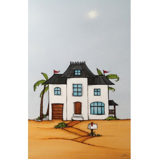 Carte de souhaits "Maison sur le sable" de Marie-Sol St-Onge